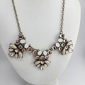 Vintage Style Rhinestone Cabochon‎ Statement Necklace